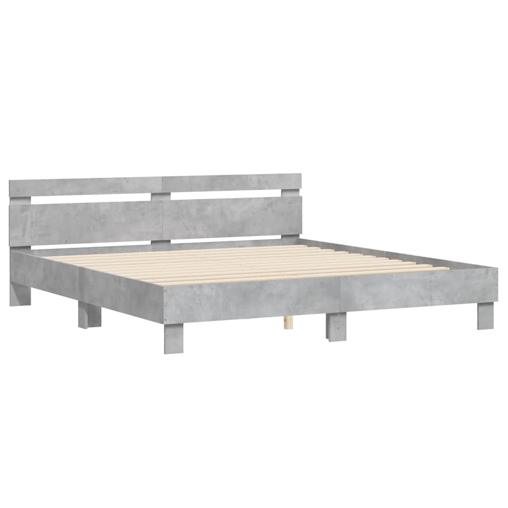Giroletto Testiera Grigio Cemento 180x200 cm Legno Multistrato | homemem39