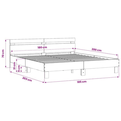 Giroletto Testiera Grigio Cemento 180x200 cm Legno Multistrato | homemem39