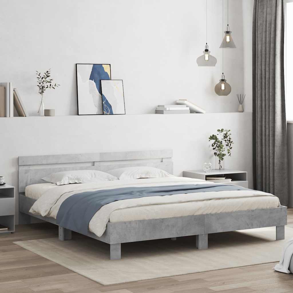 Giroletto Testiera Grigio Cemento 180x200 cm Legno Multistrato | homemem39