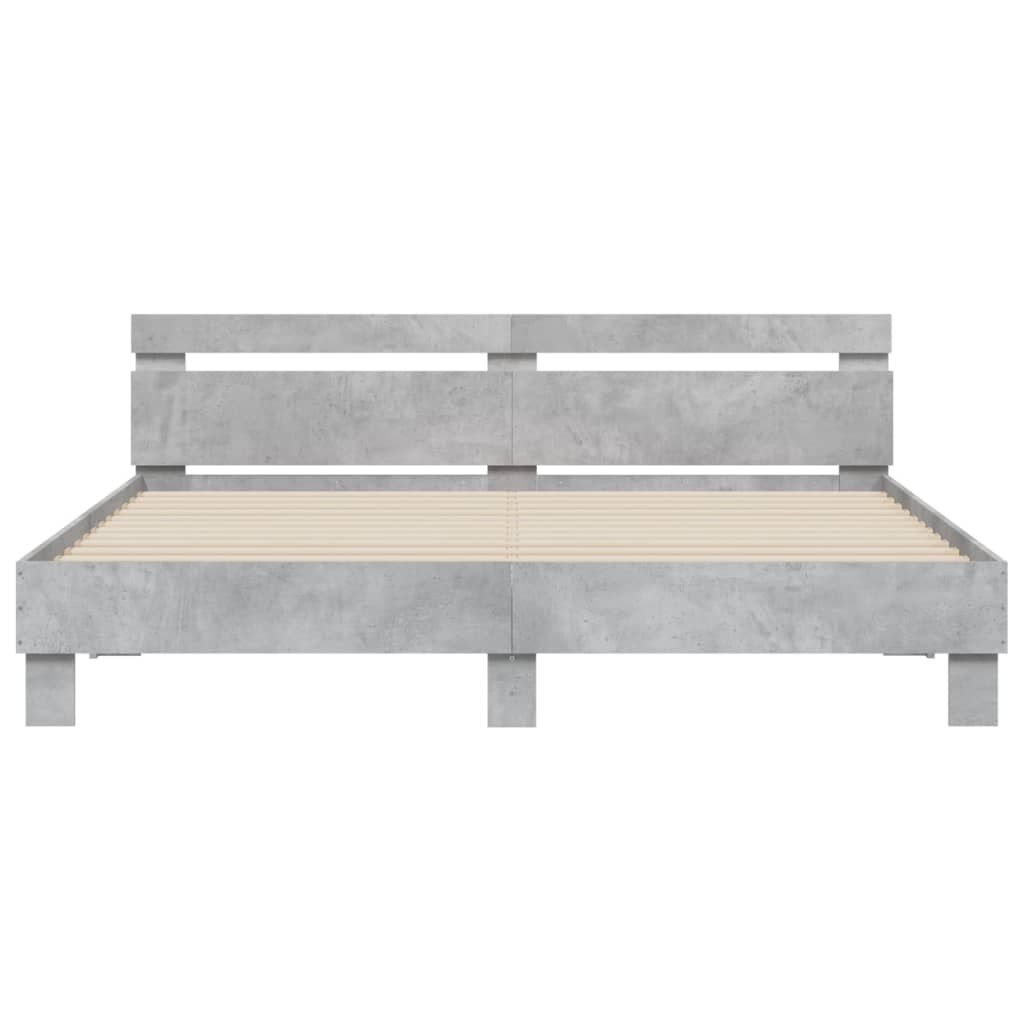 Giroletto Testiera Grigio Cemento 160x200 cm Legno Multistrato | homemem39