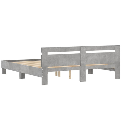 Giroletto Testiera Grigio Cemento 160x200 cm Legno Multistrato | homemem39
