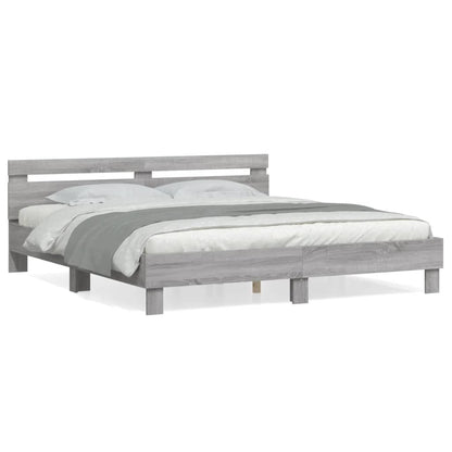 Giroletto Testiera Grigio Sonoma 160x200 cm Legno Multistrato | homemem39