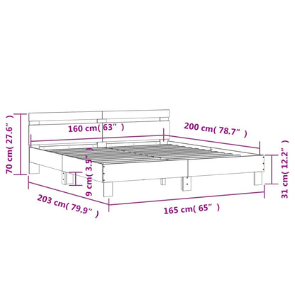 Giroletto Testiera Grigio Sonoma 160x200 cm Legno Multistrato | homemem39