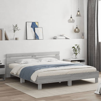 Giroletto Testiera Grigio Sonoma 160x200 cm Legno Multistrato | homemem39