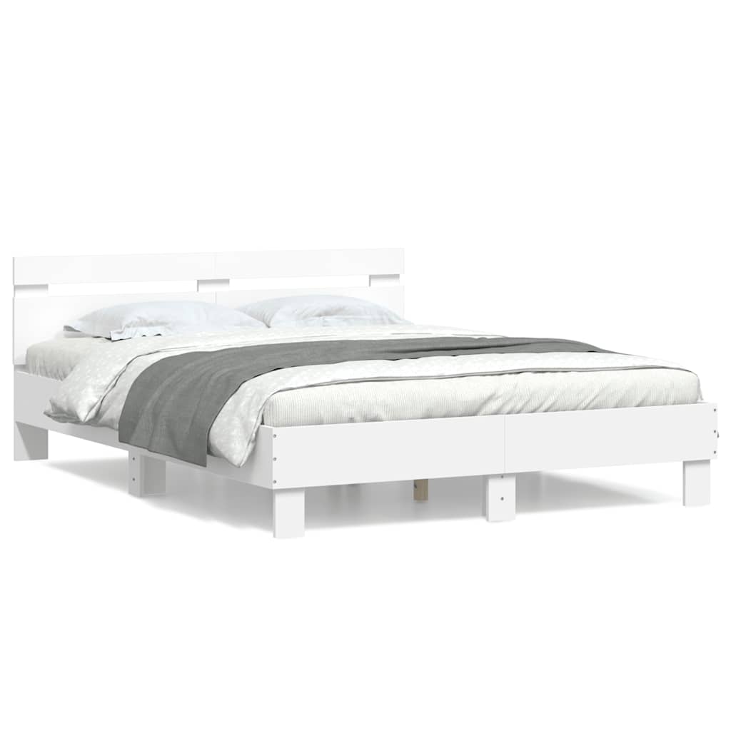 Giroletto con Testiera Bianco 150x200 cm in Legno Multistrato | homemem39