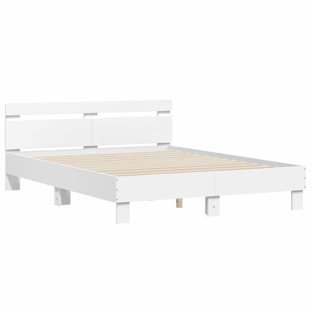 Giroletto con Testiera Bianco 150x200 cm in Legno Multistrato | homemem39