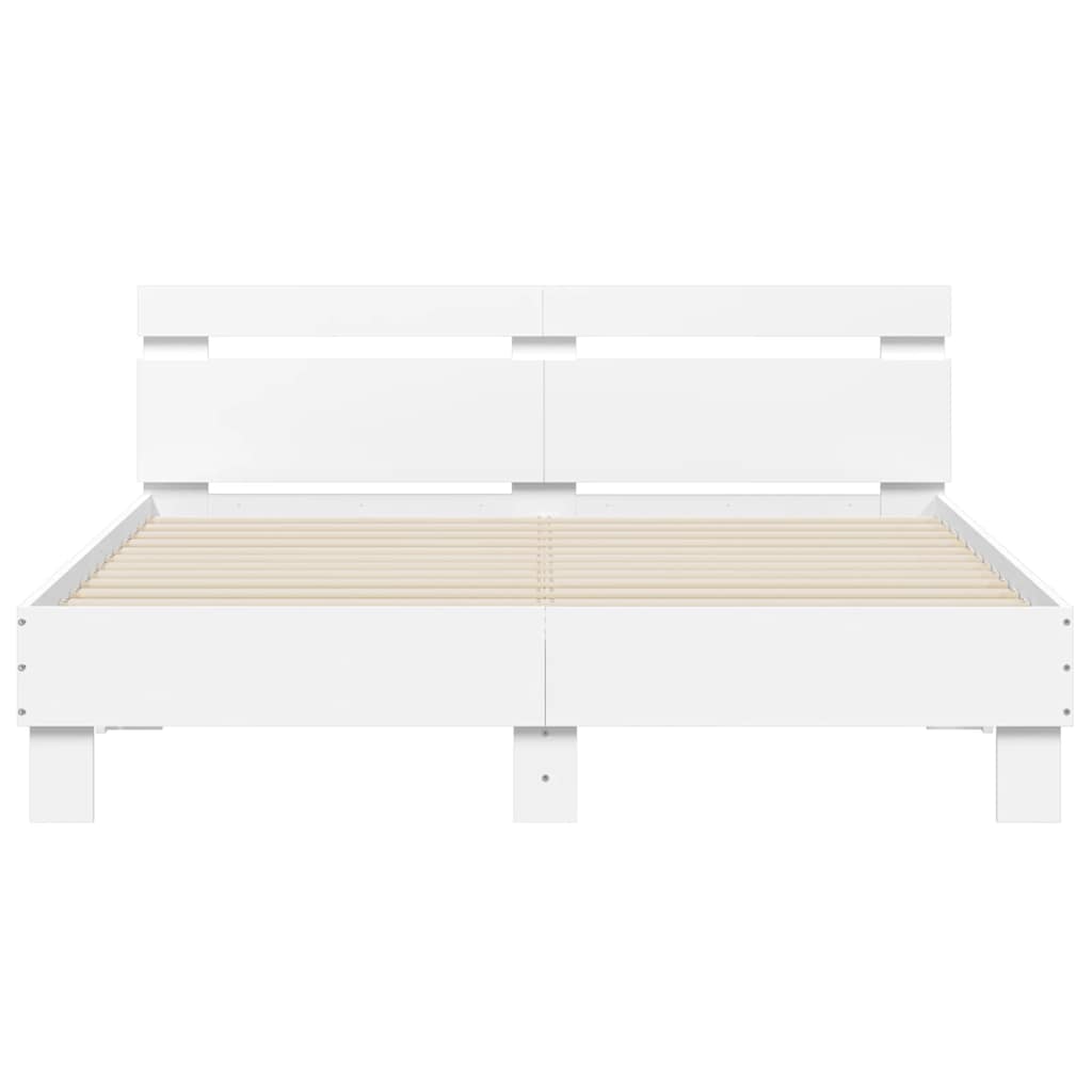 Giroletto con Testiera Bianco 150x200 cm in Legno Multistrato | homemem39
