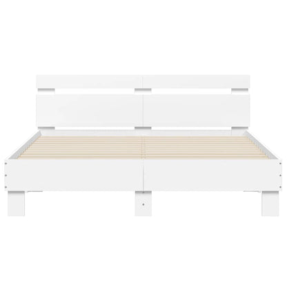 Giroletto con Testiera Bianco 150x200 cm in Legno Multistrato | homemem39