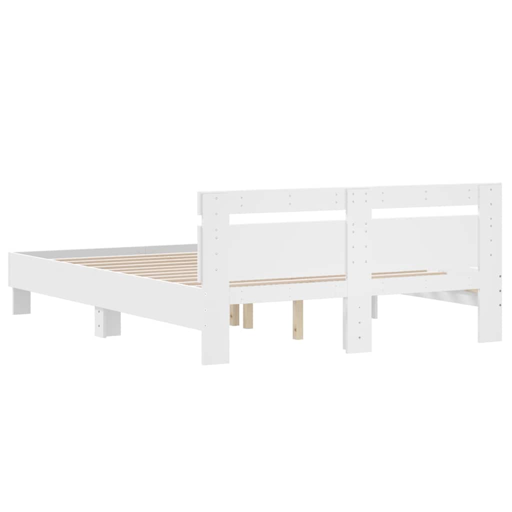 Giroletto con Testiera Bianco 150x200 cm in Legno Multistrato | homemem39