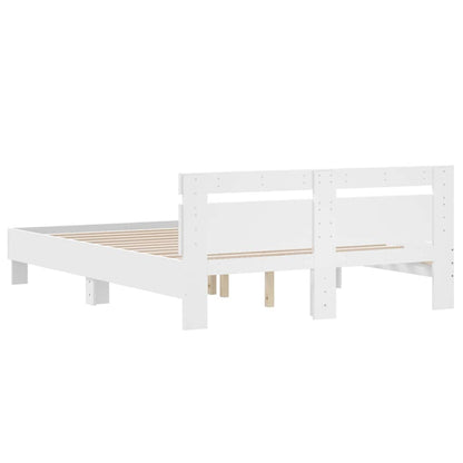 Giroletto con Testiera Bianco 150x200 cm in Legno Multistrato | homemem39