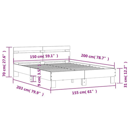 Giroletto con Testiera Bianco 150x200 cm in Legno Multistrato | homemem39