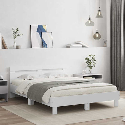 Giroletto con Testiera Bianco 150x200 cm in Legno Multistrato | homemem39