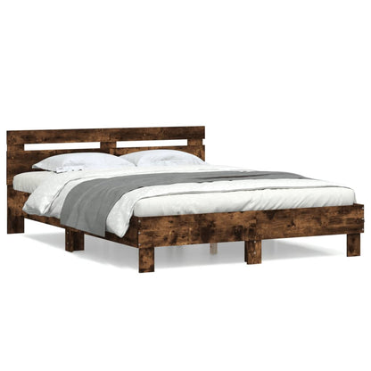 Giroletto con Testiera Rovere Fumo 150x200 cm Legno Multistrato | homemem39