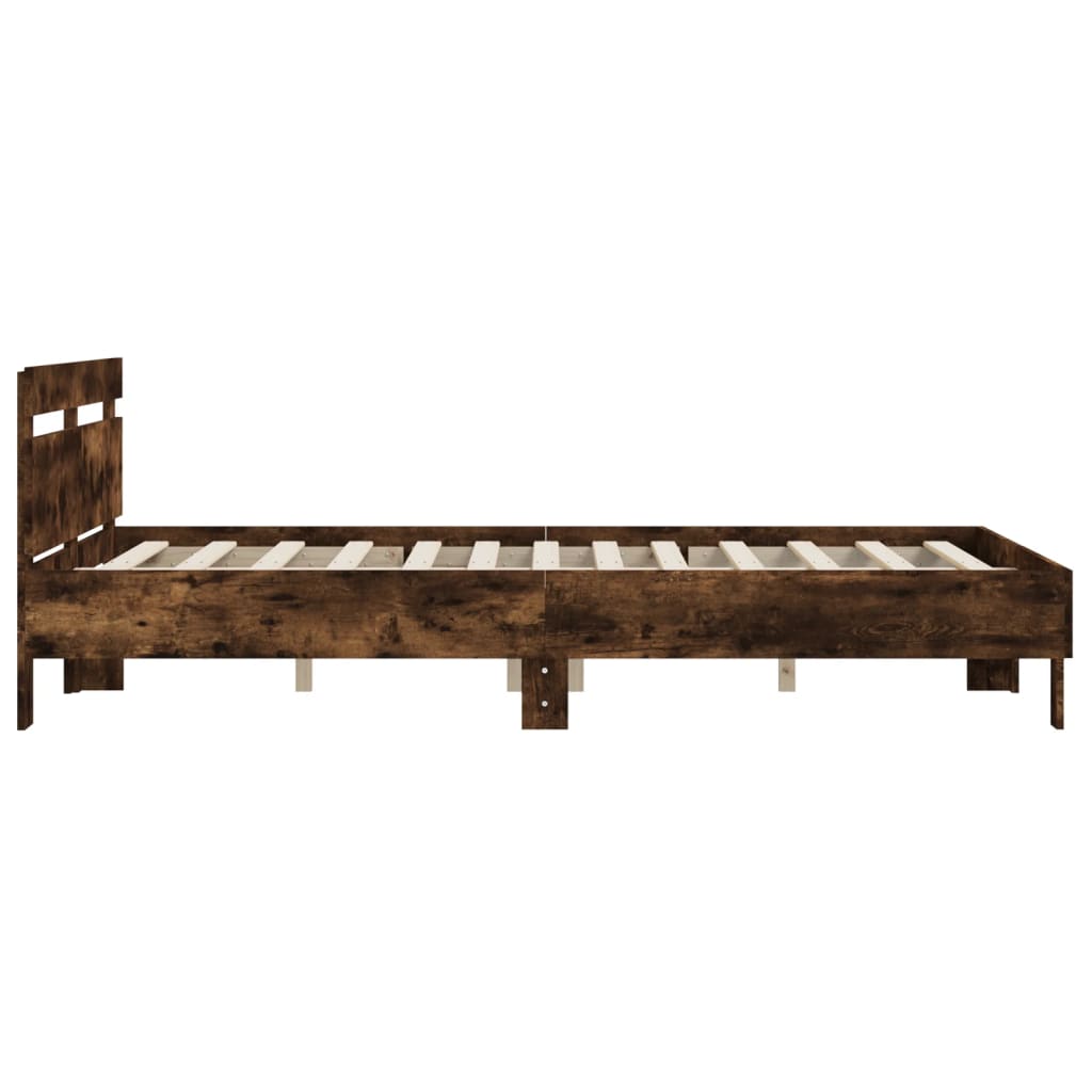 Giroletto con Testiera Rovere Fumo 150x200 cm Legno Multistrato | homemem39