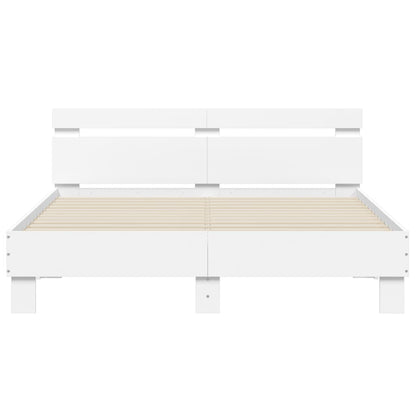 Giroletto con Testiera Bianco 140x200 cm in Legno Multistrato