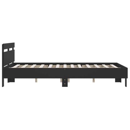Giroletto con Testiera Nero 140x200 cm in Legno Multistrato | homemem39