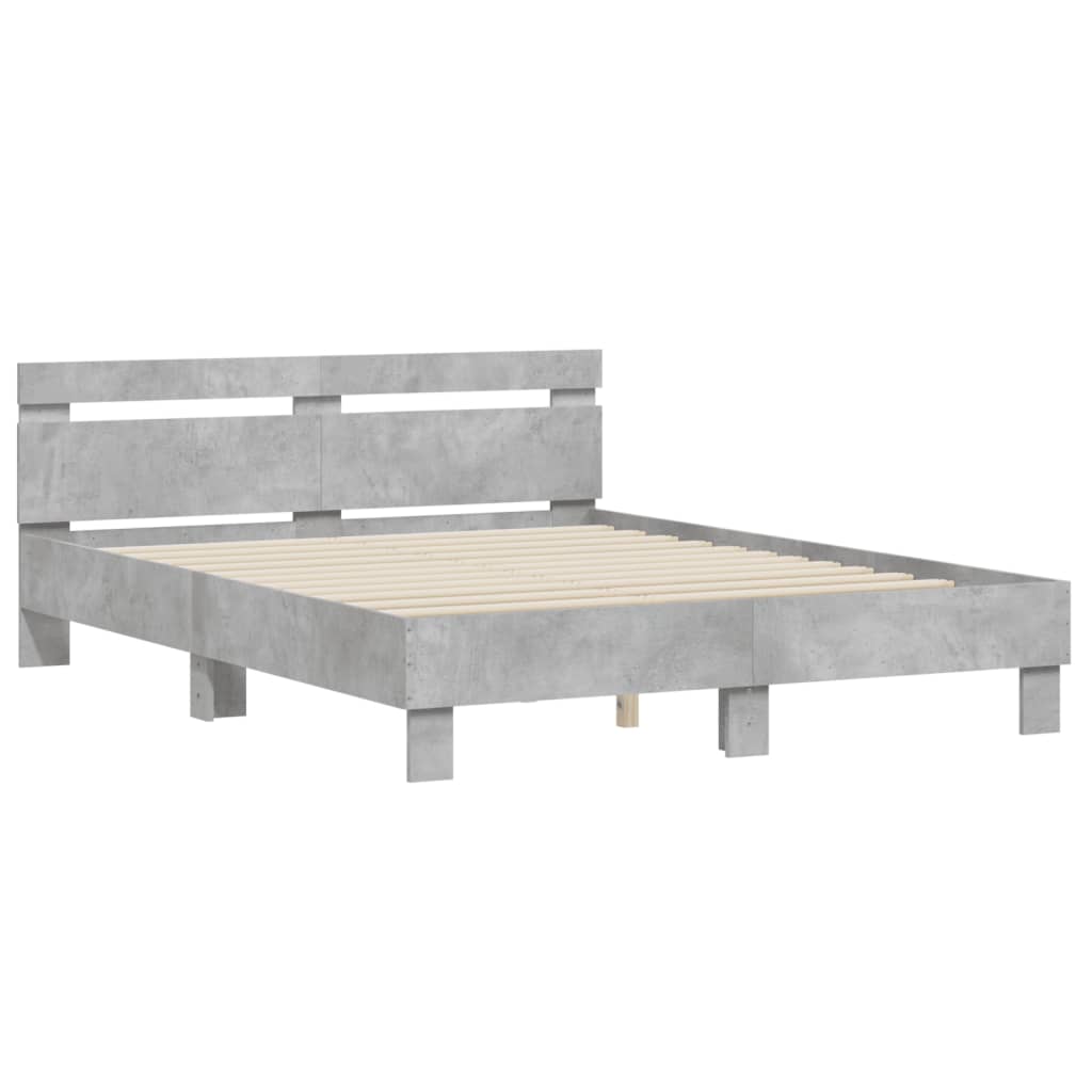 Giroletto Testiera Grigio Cemento 140x200 cm Legno Multistrato | homemem39