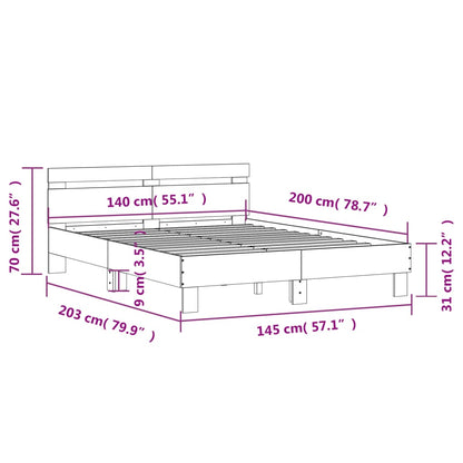 Giroletto Testiera Grigio Sonoma 140x200 cm Legno Multistrato | homemem39