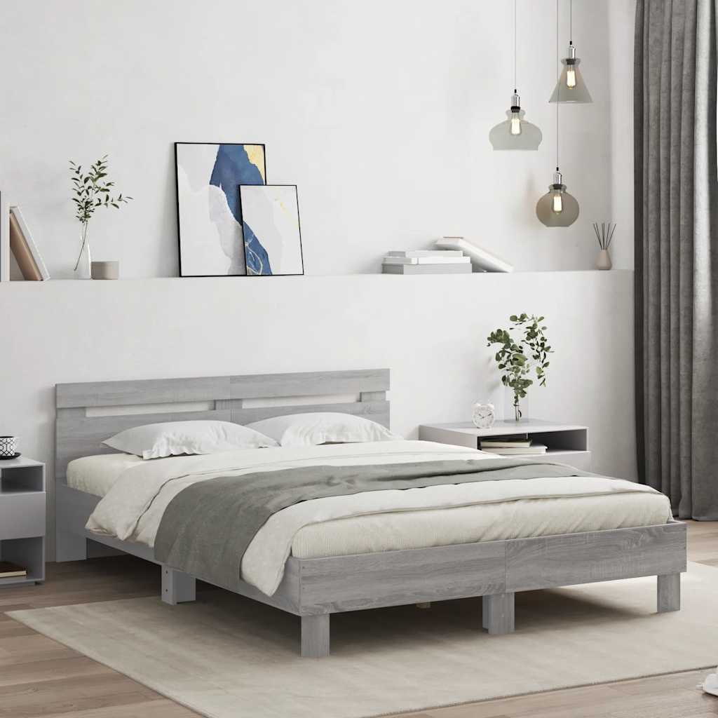 Giroletto Testiera Grigio Sonoma 140x200 cm Legno Multistrato