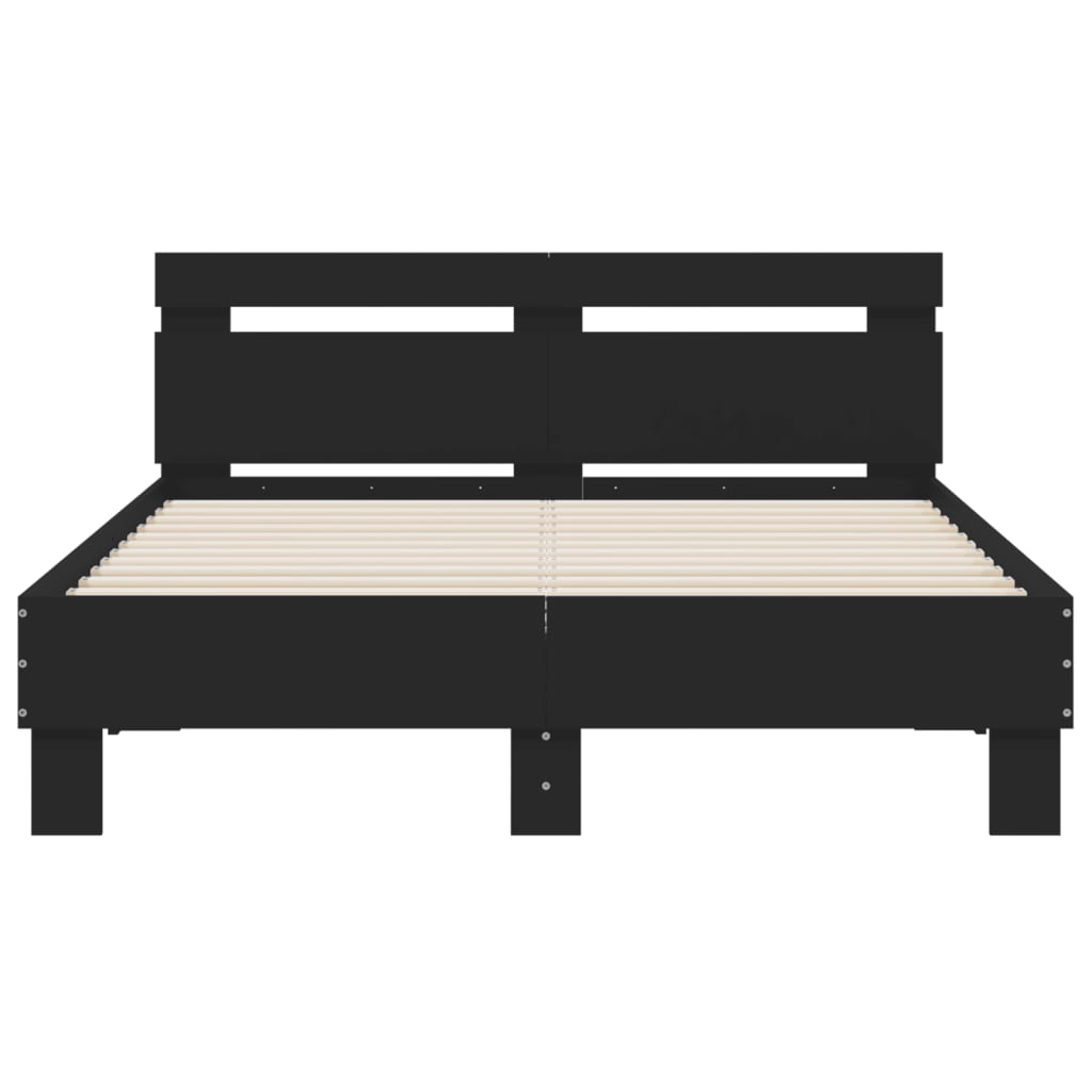 Giroletto con Testiera Nero 120x200 cm in Legno Multistrato | homemem39