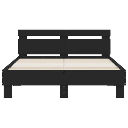 Giroletto con Testiera Nero 120x200 cm in Legno Multistrato | homemem39