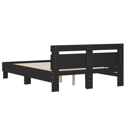 Giroletto con Testiera Nero 120x200 cm in Legno Multistrato | homemem39