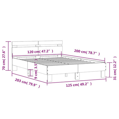 Giroletto Testiera Grigio Cemento 120x200 cm Legno Multistrato | homemem39