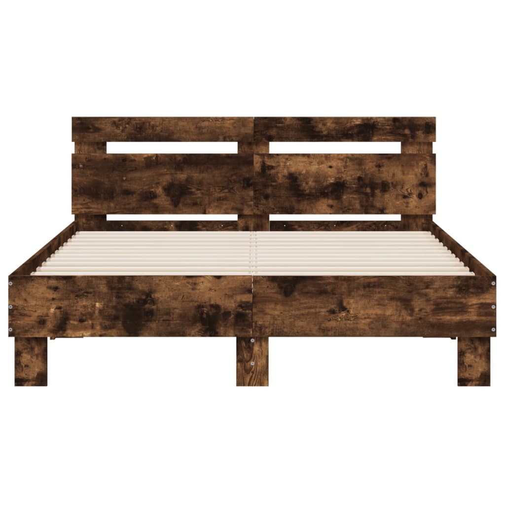 Giroletto con Testiera Rovere Fumo 120x200 cm Legno Multistrato | homemem39