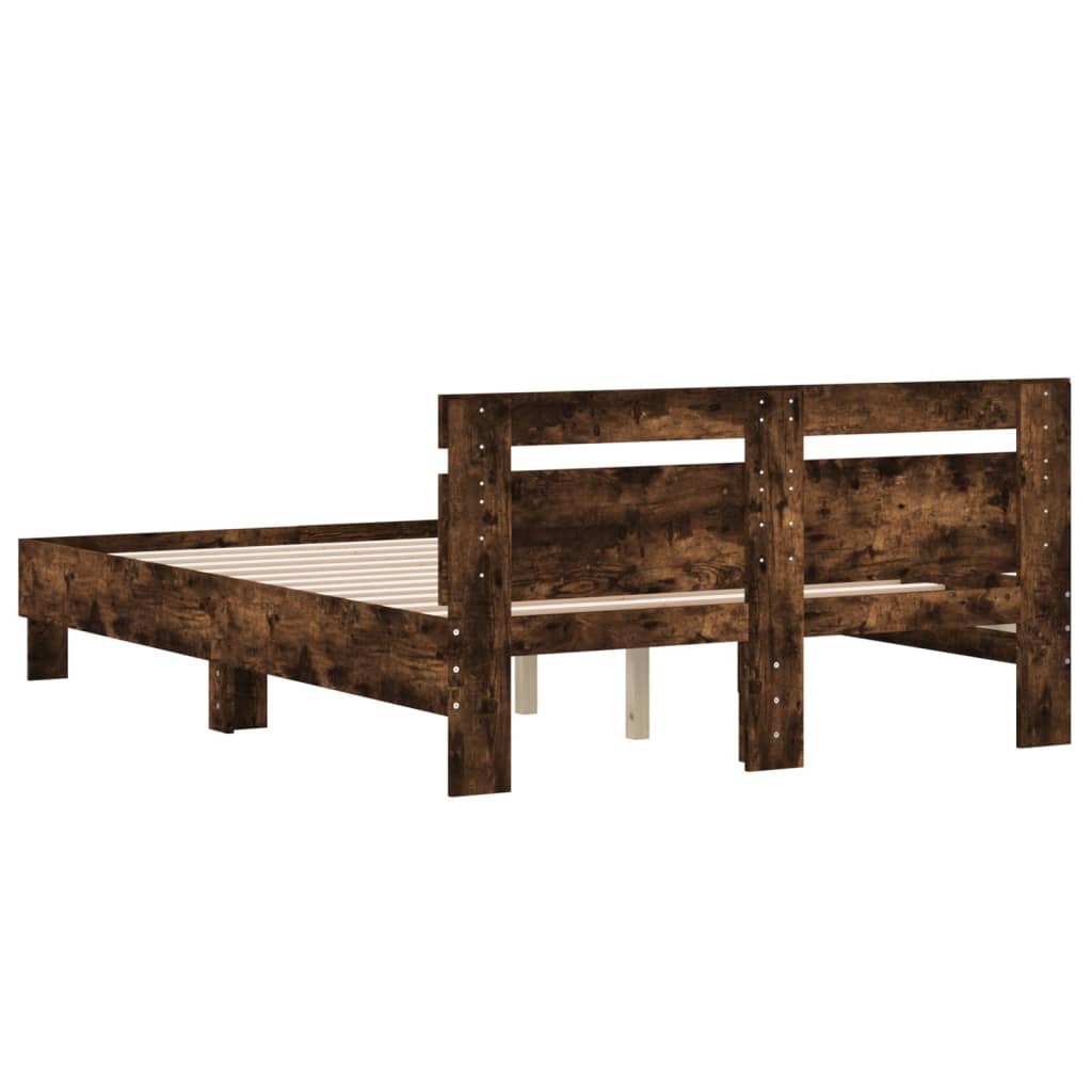 Giroletto con Testiera Rovere Fumo 120x200 cm Legno Multistrato | homemem39