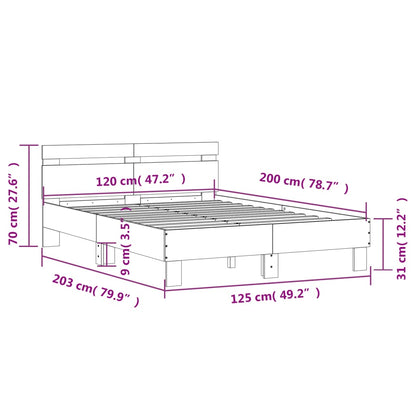 Giroletto con Testiera Rovere Fumo 120x200 cm Legno Multistrato | homemem39