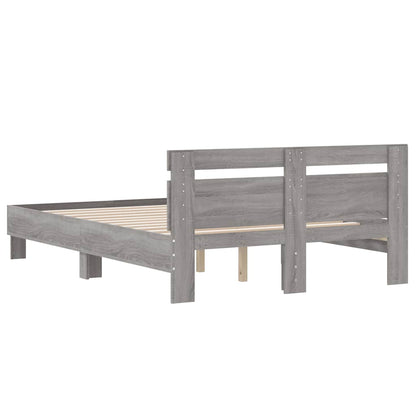 Giroletto Testiera Grigio Sonoma 120x200 cm Legno Multistrato
