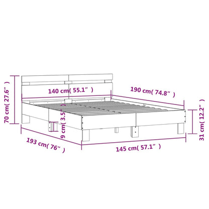 Giroletto con Testiera Bianco 140x190 cm in Legno Multistrato | homemem39