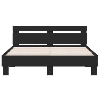 Giroletto con Testiera Neri 140x190 cm in Legno Multistrato | homemem39