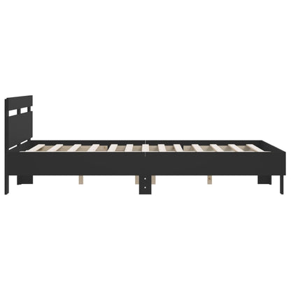 Giroletto con Testiera Neri 140x190 cm in Legno Multistrato | homemem39