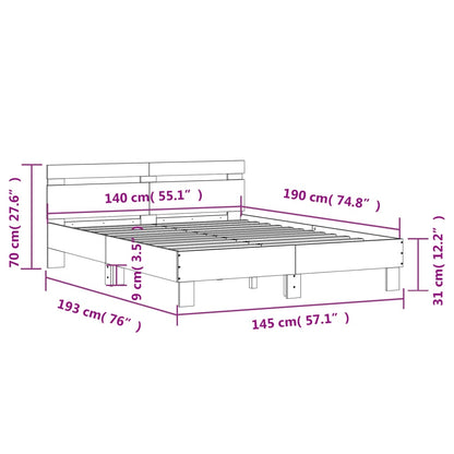 Giroletto con Testiera Neri 140x190 cm in Legno Multistrato | homemem39