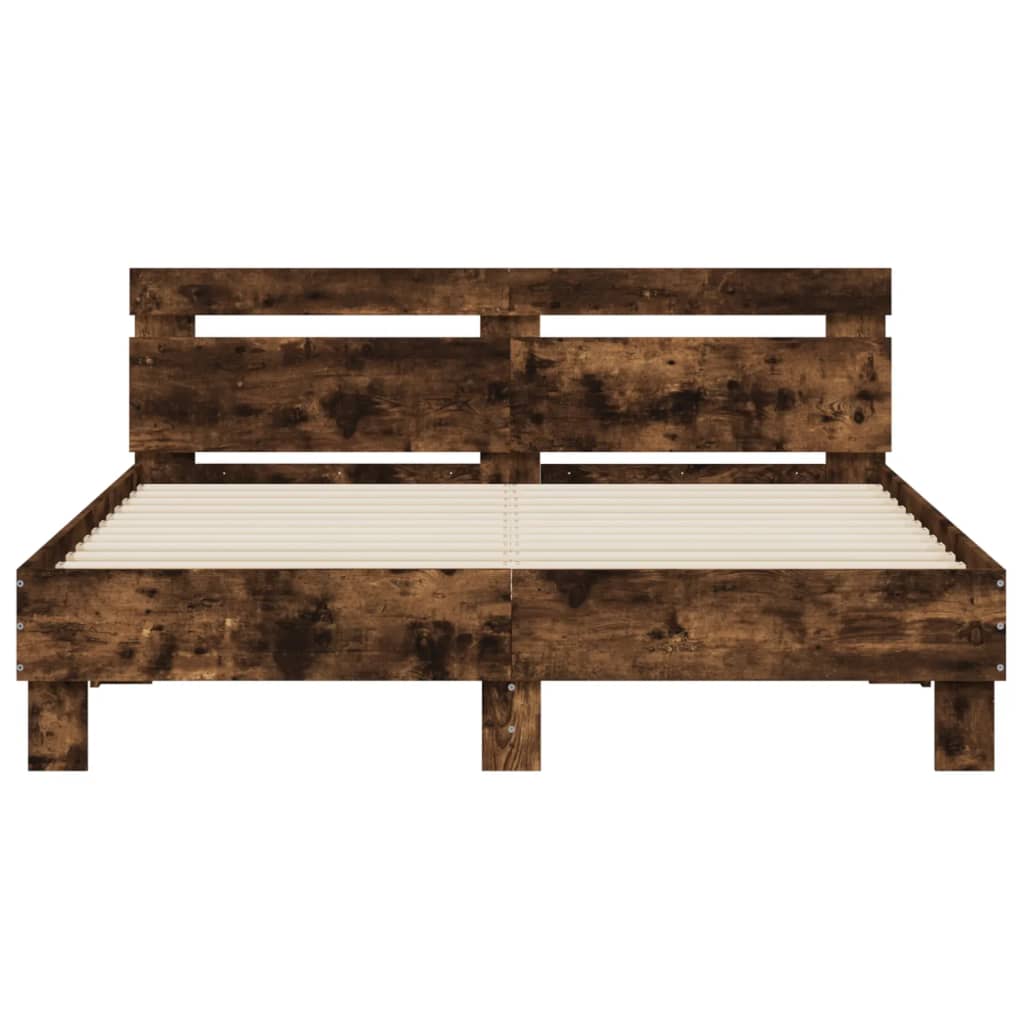 Giroletto con Testiera Rovere Fumo 140x190 cm Legno Multistrato | homemem39