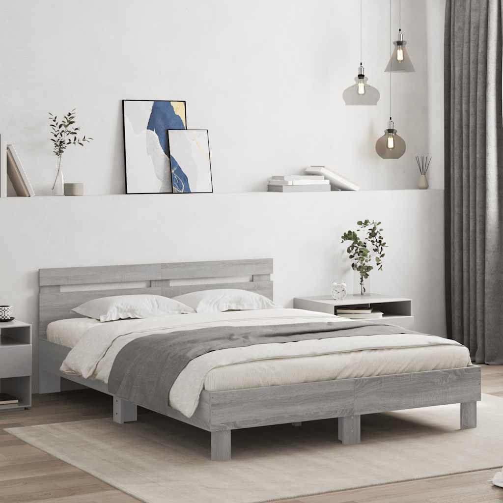Giroletto Testiera Grigio Sonoma 140x190 cm Legno Multistrato