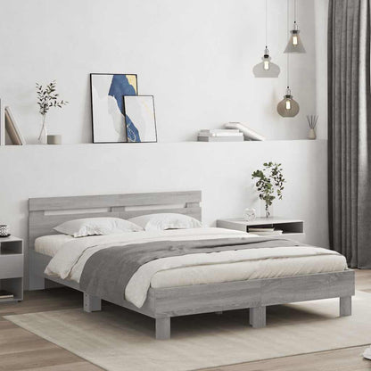Giroletto Testiera Grigio Sonoma 140x190 cm Legno Multistrato