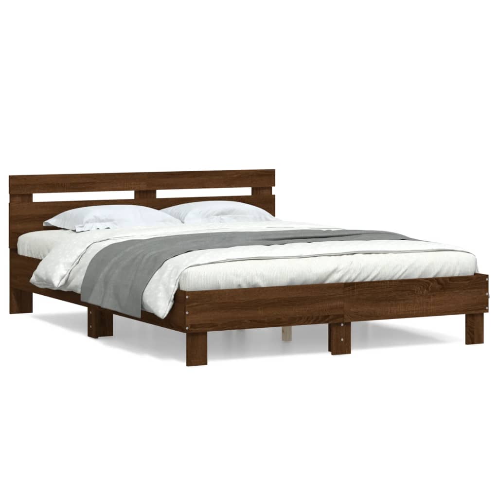 Giroletto Testiera Rovere Marrone 140x190 cm Legno Multistrato | homemem39