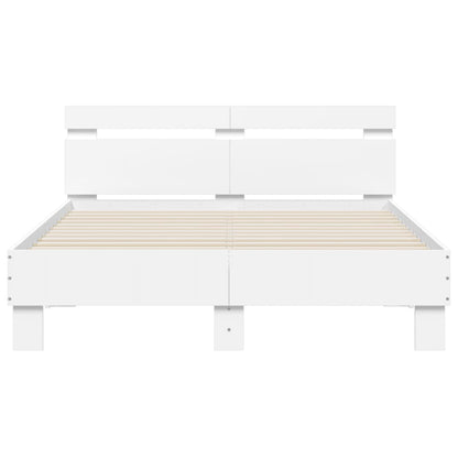 Giroletto con Testiera Bianco 135x190 cm in Legno Multistrato