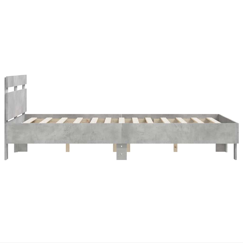 Giroletto Testiera Grigio Cemento 135x190 cm Legno Multistrato