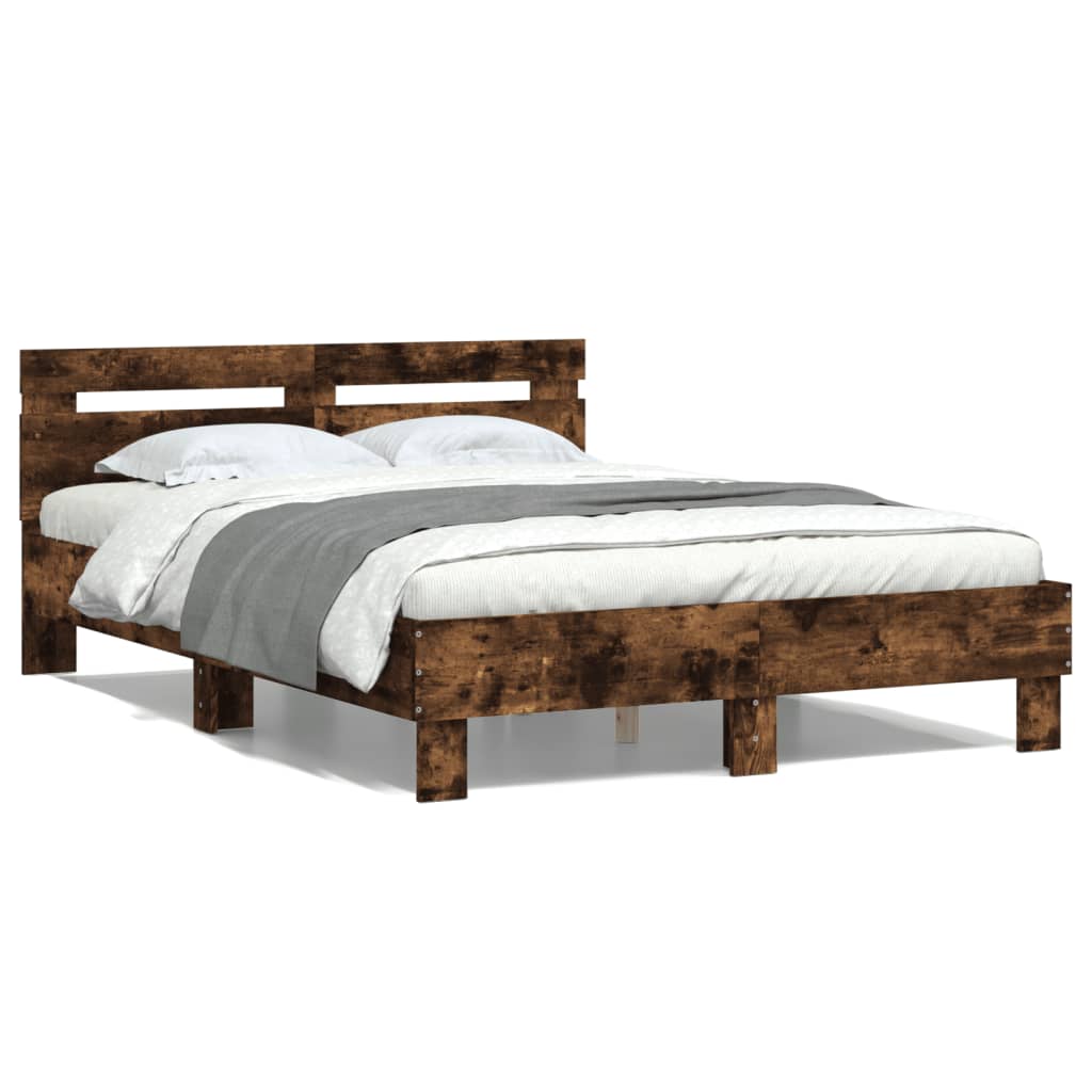 Giroletto con Testiera Rovere Fumo 135x190 cm Legno Multistrato | homemem39
