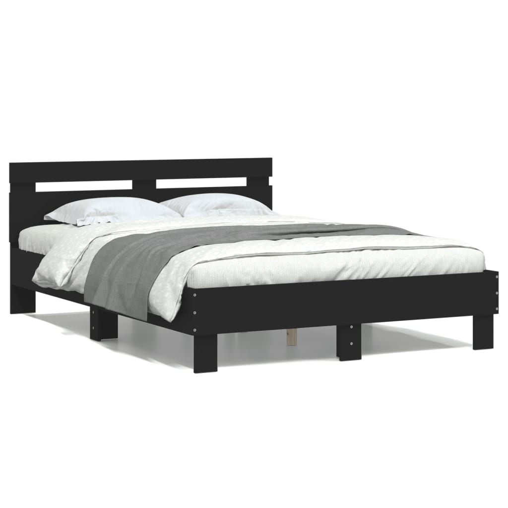Giroletto con Testiera Nero 120x190 cm in Legno Multistrato | homemem39