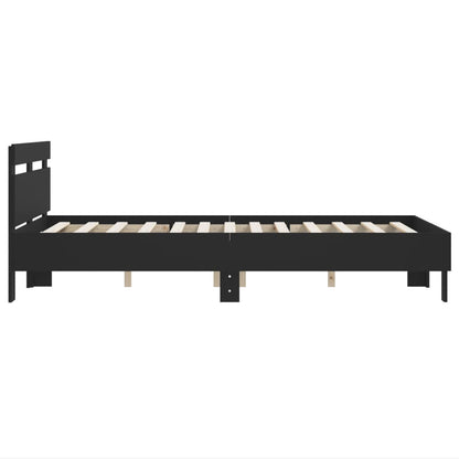 Giroletto con Testiera Nero 120x190 cm in Legno Multistrato | homemem39