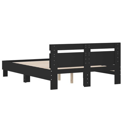 Giroletto con Testiera Nero 120x190 cm in Legno Multistrato | homemem39