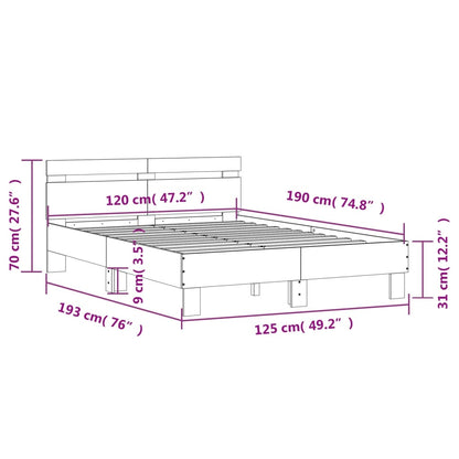 Giroletto con Testiera Nero 120x190 cm in Legno Multistrato | homemem39