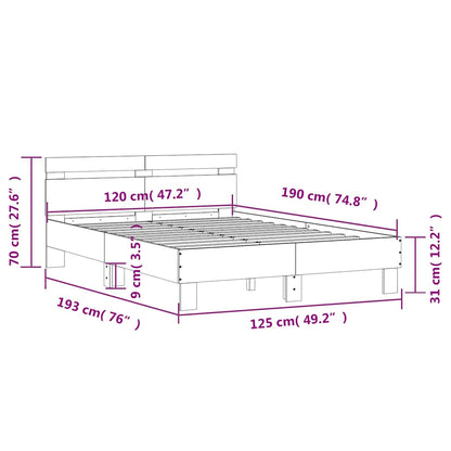 Giroletto Testiera Grigio Cemento 120x190 cm Legno Multistrato