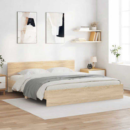 Giroletto con Testiera Rovere Sonoma 200x200 cm | homemem39