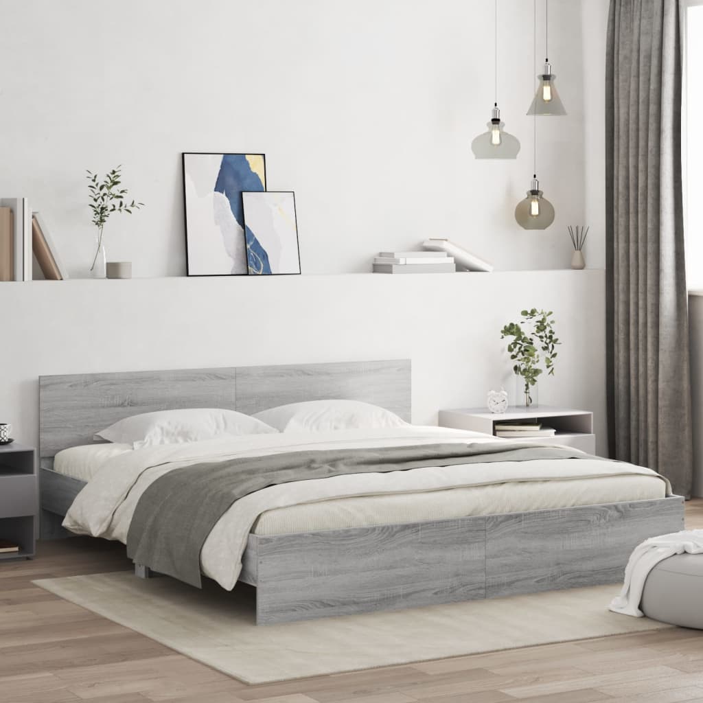 Giroletto con Testiera Grigio Sonoma 200x200 cm | homemem39