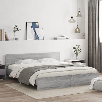 Giroletto con Testiera Grigio Sonoma 200x200 cm | homemem39